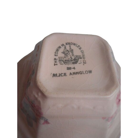 Alice Annglow 1931 Vtg Shabby Cottage Chic rose floral Creamer & Sugar Bowl - Picture 3 of 12